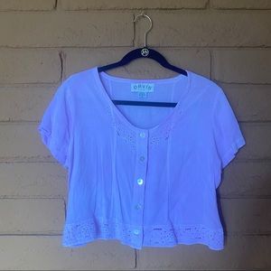 Vintage Orvis Button Down Lavender Crop